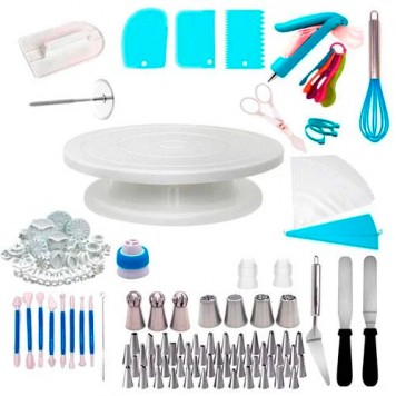 Набір для декору тортів кексів, кондитерські інструменти, 222шт і підставка