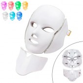 LED маска для фотодинамічної і мікрострумової терапії для обличчя та шиї 7 кольорів