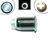 Кнопка 12мм зворотна, 12-24В, білий LED, 4pin, 12A-D