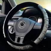 Обплетення чохол на кермо, плюшевий, 37см, БЕЗ ОБТЯГАННЯ, сірого кольору