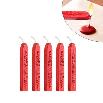 Сургучная свеча с фитилем, декоративный сургуч воск для печатей, 5 шт