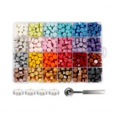 Набор воска для сургучных печатей, 24 цвета, 4 свечи, ложечка, кейс