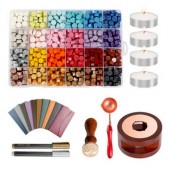 Набор для сургучных печатей, 24 цвета, свечи ложка печать конверты, Подарочный