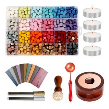 Набор для сургучных печатей, 24 цвета, свечи ложка печать конверты, Подарочный