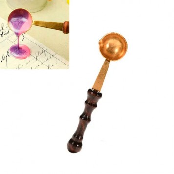 Ложка ложечка для плавления сургуча воска, деревянная ручка