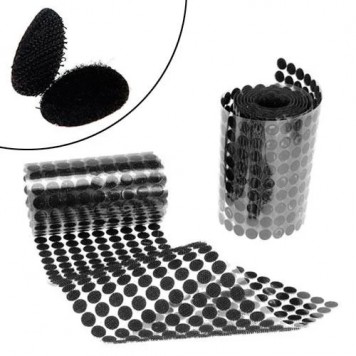 Липучки кружки застежки 1000шт самоклеящиеся 10мм, черные