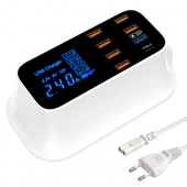 Мережна зарядна станція 8x USB 8А QC3.0 LED-дисплей YC-CDA19Q Мережна зарядна станція 8x USB 8А QC3.0 LED-дисплей YC-CDA19Q