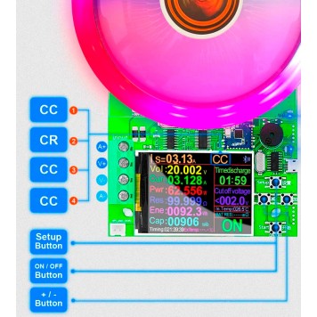 Кнопки керування та режими роботи Atorch DL24-3
