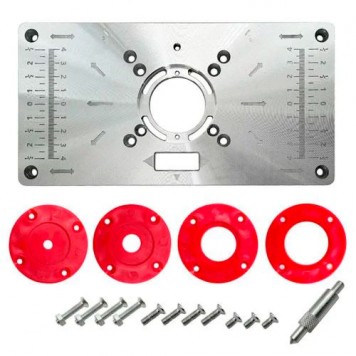 Пластина для фрезера 235х120х8мм со сменными кольцами, алюминиевая