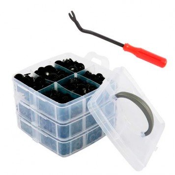 Набір з 630 автомобільних кріплень, пістонів, кліпс та знімач