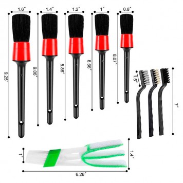 Физические размеры щеток из набора-1