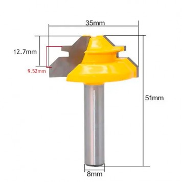 Фізичні розміри фрези для кутового зрощування 35мм із хвостовиком 8мм-1