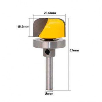 Фізичні розміри фрези пазової фасонної 28.6 мм з підшипником-1