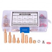 Стійка монтажна латунна М3 120шт, міжплатова 6-гранна, набір з гвинтами