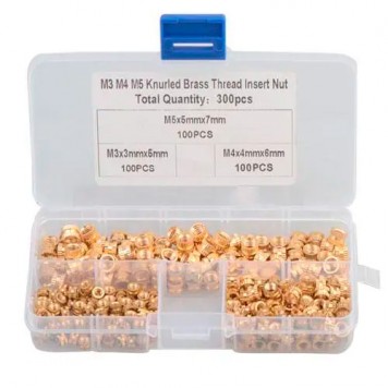 Гайка закладна з накаткою та внутрішньою різьбою, латунна, 300шт