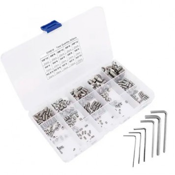 Винты установочные DIN916 с внутренним шестигранником M2.5-M8, нержавейка, 300шт