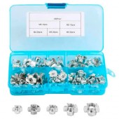 Набір гайок меблевих врізних усових М3 М4 М5 М6 М8, забивні гайки, 80 шт