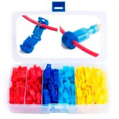 Набор Т-образных клемм обжимных с изоляцией 120шт для быстрой обжимки Набор Т-образных клемм обжимных с изоляцией 120шт для быстрой обжимки