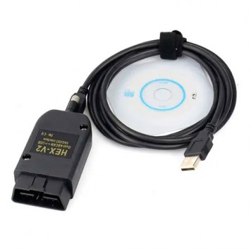 Комплект поставки автосканера VAG COM VCDS 21.9 HEX V2 CAN OBD2 USB-1