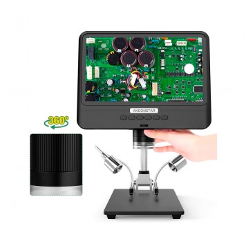 Микроскоп можно поворачивать вдоль вертикальной стойки на 360 градусов-4