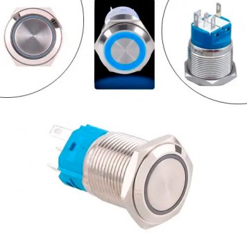 Кнопка 22мм фиксирующаяся, 9-24В, синий LED, 5pin, 22K-P11DZ