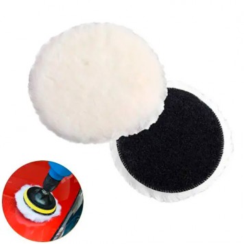 Набір з 2 вовняних кіл дисків 100мм на липучці для полірування авто