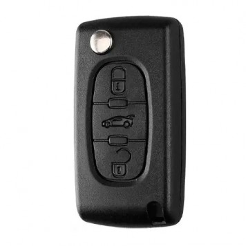 Выкидной ключ для Peugeot с 3-мя кнопками в сложенном виде-1