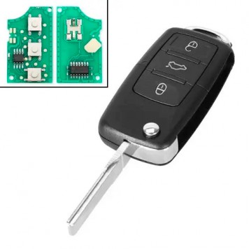 Ключ зажигания, чип ID48 1J0959753DA, 3 кнопки, для Volkswagen, Seat, Skoda