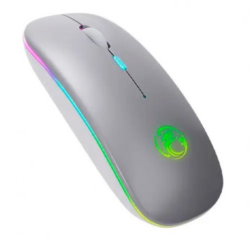 Беспроводная мышка, 2.4ГГц и Bluetooth, АКБ подсветка, iMice E-1300, серая