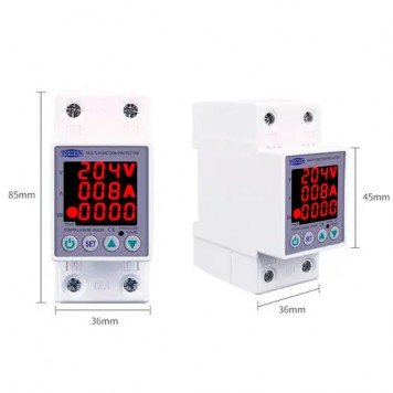 Фізичні розміри багатофункціонального реле TOMZN TOVPD1-63VAE-1