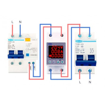 Схема підключення реле TOMZN TOVPD1-63VAE-2
