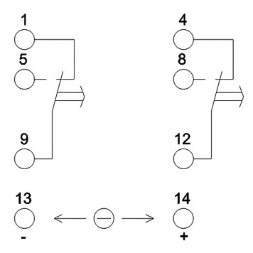 Схема підключення реле H3Y-2-3