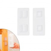 Держатель крепеж настенный 6x14см самоклеющийся 5шт, крючок двойной невидимка Держатель крепеж настенный 6x14см самоклеющийся 5шт, крючок двойной невидимка