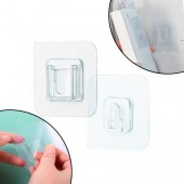 Держатель крепеж настенный 6x6см самоклеющийся 5шт, крючок невидимка Держатель крепеж настенный 6x6см самоклеющийся 5шт, крючок невидимка