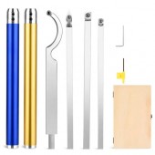 Набор токарных инструментов по дереву, 4 резца и 2 рукоятки, в кейсе