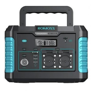 Разъемы и ЖК дисплей зарядной станции Romoss Thunder RS 1000-1