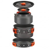 Набір похідного посуду складаний на 2 персони, 3 предмети, алюміній, DS-308