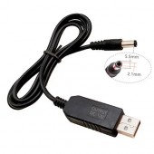 Кабель перехідник USB - 5.5x2.1мм 1м, 5-12В для живлення роутера модему Кабель перехідник USB - 5.5x2.1мм 1м, 5-12В для живлення роутера модему