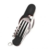 Туристичний набір столових приладів 6в1, складні ніж ложка вилка