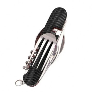 Туристичний набір столових приладів 6в1, складні ніж ложка вилка