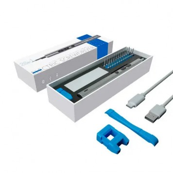 Комплект поставки электроотвертки реверсивной 350мАч с набором бит-1