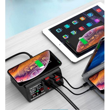 Станция оснащена 8 портами и беспроводной зарядкой-1