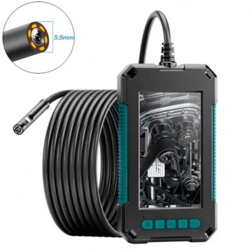 Ендоскоп професійний з РК 4.3” 5.5мм 1.8м MicroSD IP67 2 камери, P40 Dual