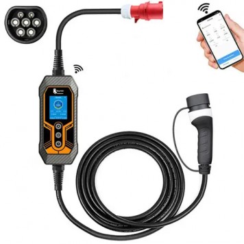 Зарядний пристрій для електромобіля Type2 3фази 16A 11кВт WiFi APP, Feyree