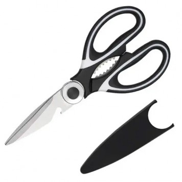 Ножиці кухонні 4в1 для м'яса риби з відкривалкою та горіхолом, нержавіюча сталь