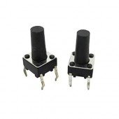 Кнопка тактова, мікрик 100шт, DIP 4 контакти, 6x6x10мм