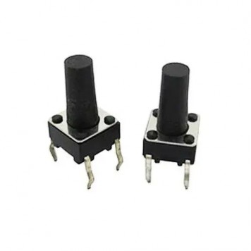 Кнопка тактова, мікрик 100шт, DIP 4 контакти, 6x6x10мм