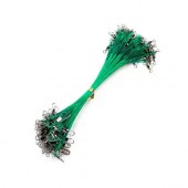 Поводок стальной 20см 0.5мм, 20шт, с вертлюжком и застежкой Поводок стальной 20см 0.5мм, 20шт, с вертлюжком и застежкой