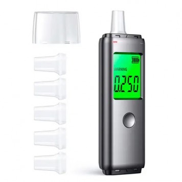 Алкотестер цифровой 0-4.0‰, 200мАч, 5 мундштуков, карманный драгер