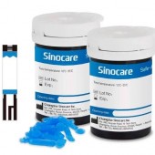 50 тест-смужок та 50 ланцентів голок для глюкометра Sinocare, Sannuo GA-3, розхідники